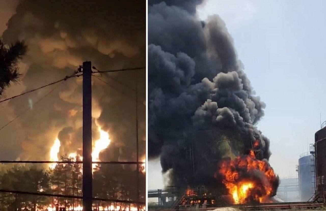 Пожежа на нафтобазі у Брянській області, фото